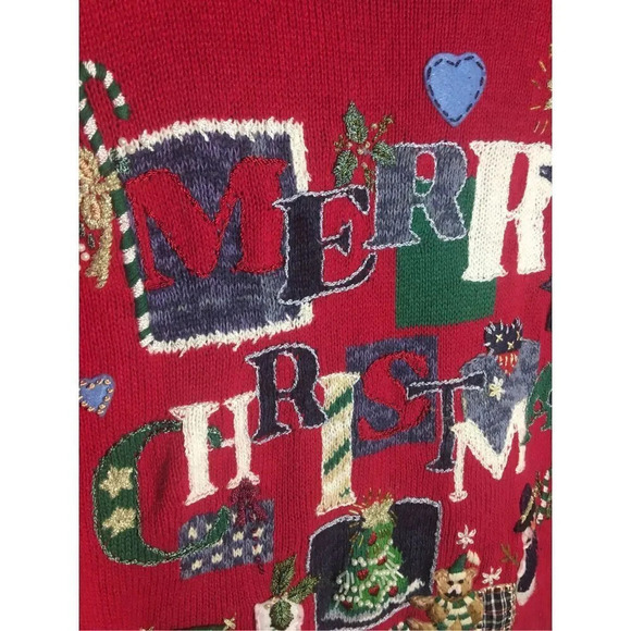 Womens Heirloom Collectibles Christmas Sweater Vintage Holidays Party Festive - Picture 5 of 5